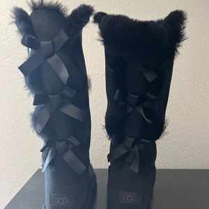 Womens UGG® Bailey Bow II Tall Boot - Black, Size 10